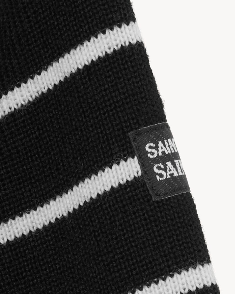 SAINT JAMES CROPPED SWEATER IN WOOL in Black | Saint Laurent | YSL