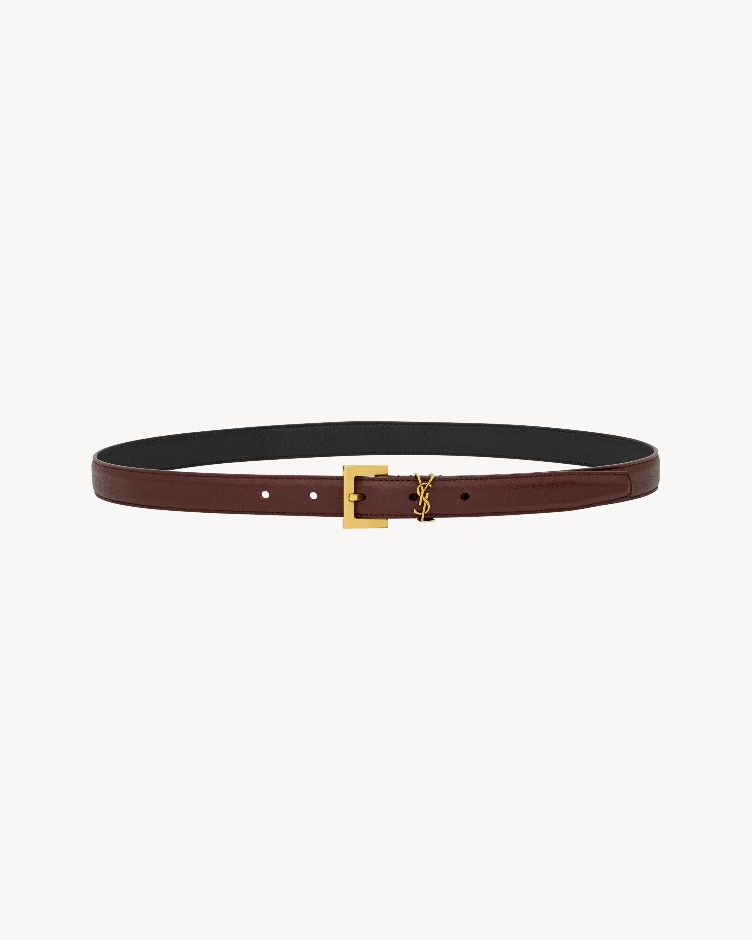 CASSANDRE thin belt in smooth leather in Brown Saint Laurent
