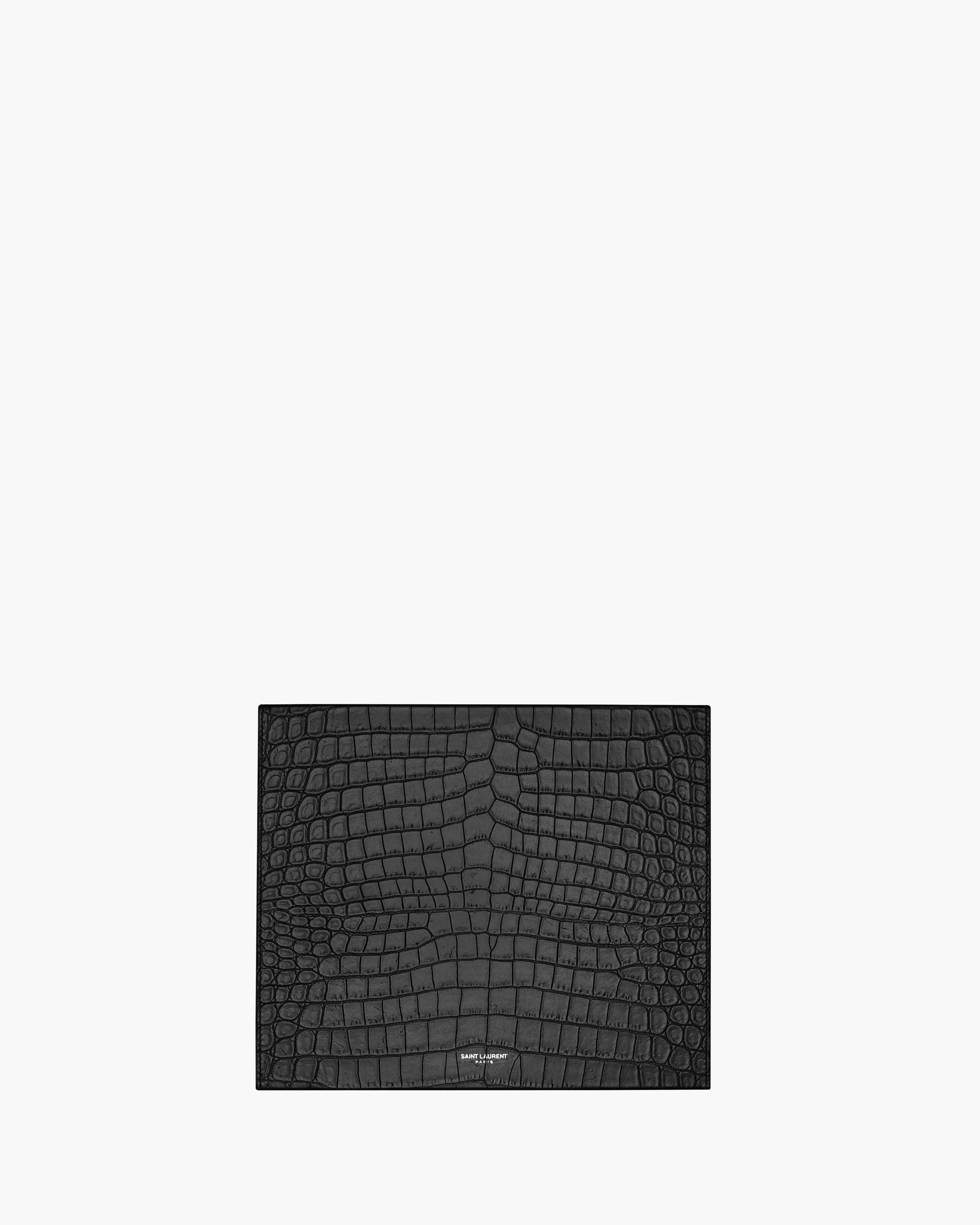 Small CROCODILE-EMBOSSED leather box