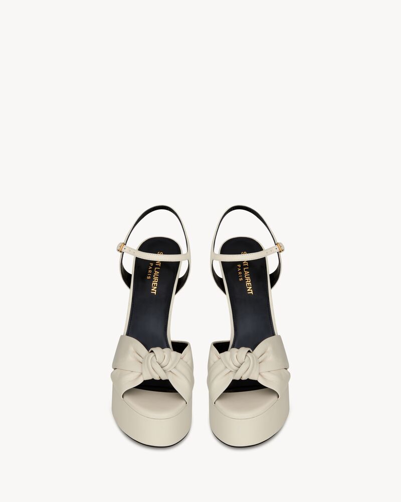 SAINT LAURENT PARIS ITALY製 Bianca Knot SAINT LAURENT Bianca knotted leather platform sandals | NET