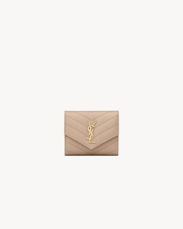 CASSANDRE PORTEFEUILLE À MULTIPLES VOLETS EN CUIR GRAIN DE POUDRE