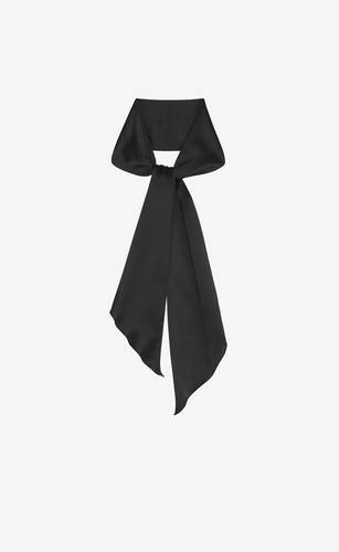 絲質緞面雙面lavallière領帶式圍巾