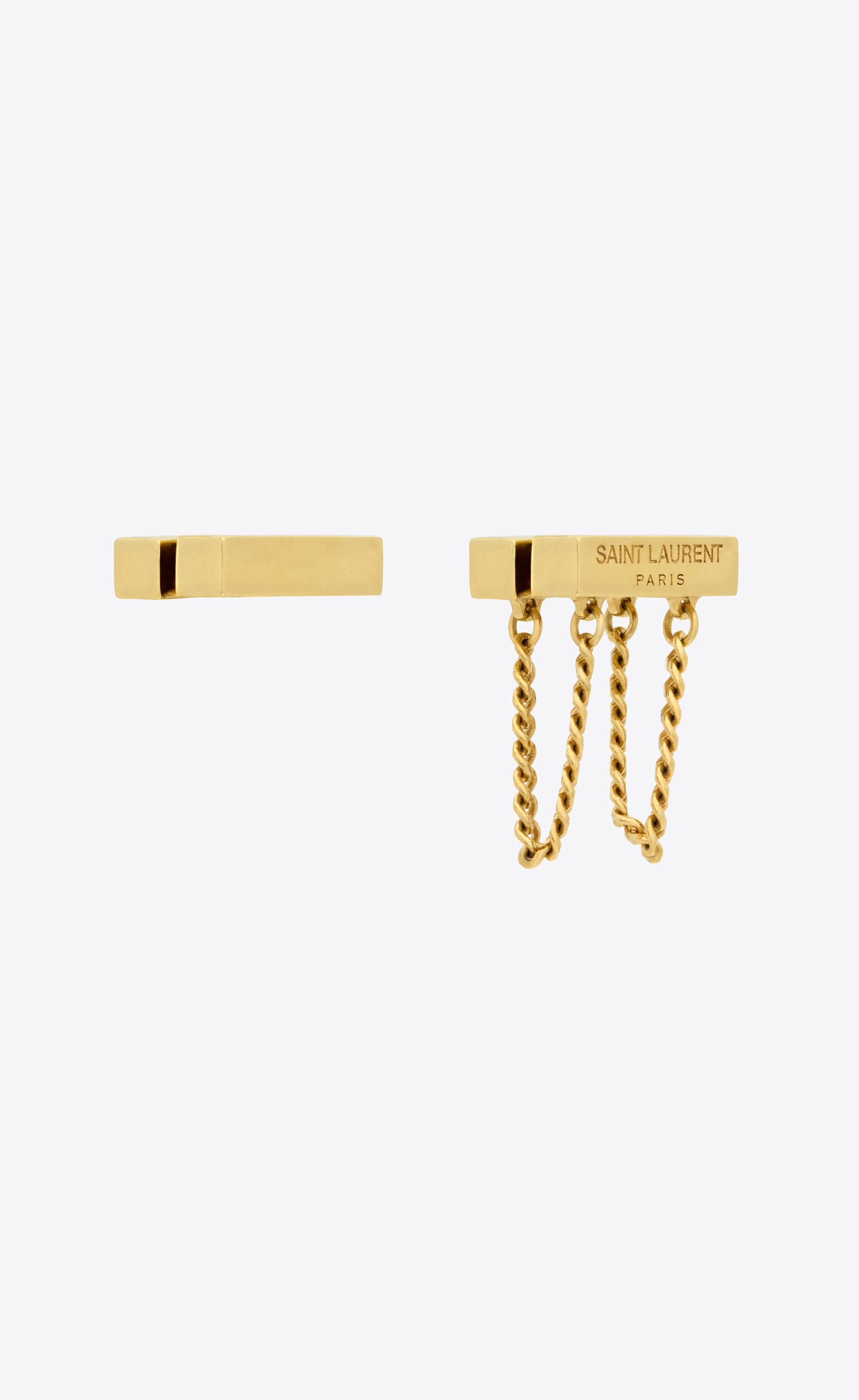Asymmetric Saint Laurent earrings in metal | Saint Laurent | YSL.com