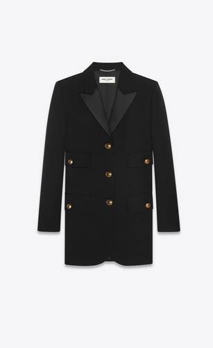 single-breasted tuxedo jacket in grain de poudre saint laurent
