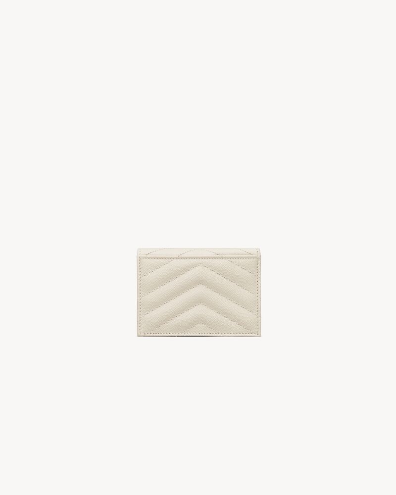 CASSANDRE MATELASSÉ FLAP CARD CASE IN GRAIN DE POUDRE LEATHER