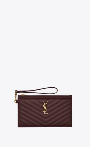 porta banconote monogram grande in pelle goffrata grain de poudre
