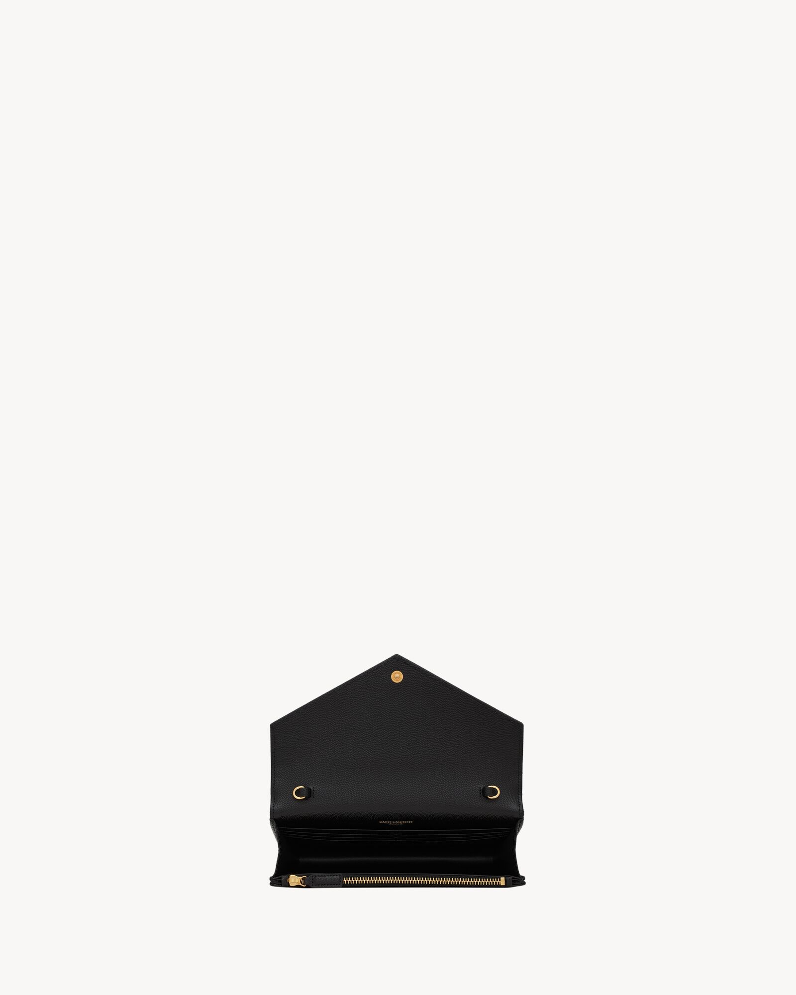 CASSANDRE ENVELOPE CHAIN WALLET IN GRAIN DE POUDRE LEATHER Saint Laurent