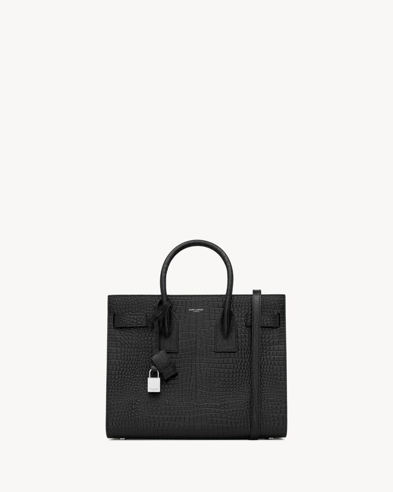 sac de jour aus leder in krokodillederprägung - SMALL