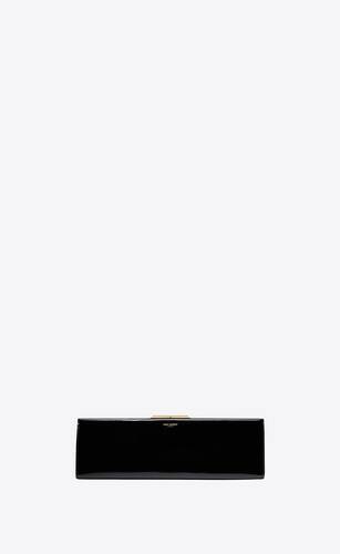 midnight large clutch in patent leather