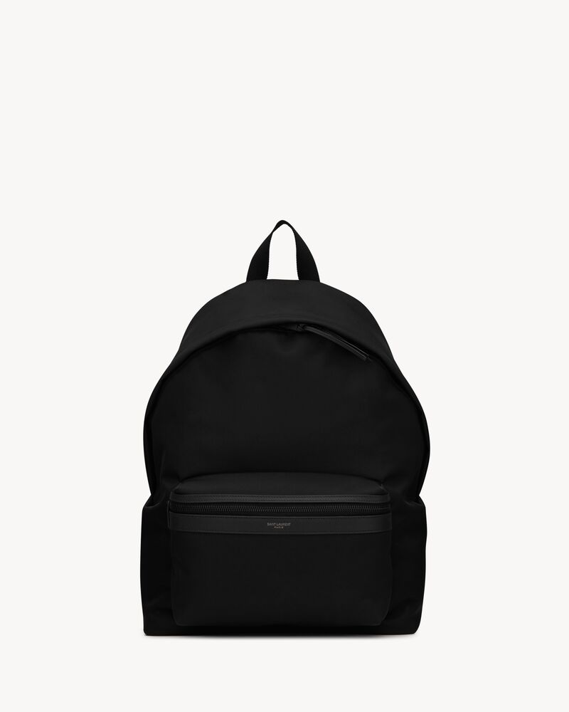 City backpack in ECONYL®, smooth leather and nylon