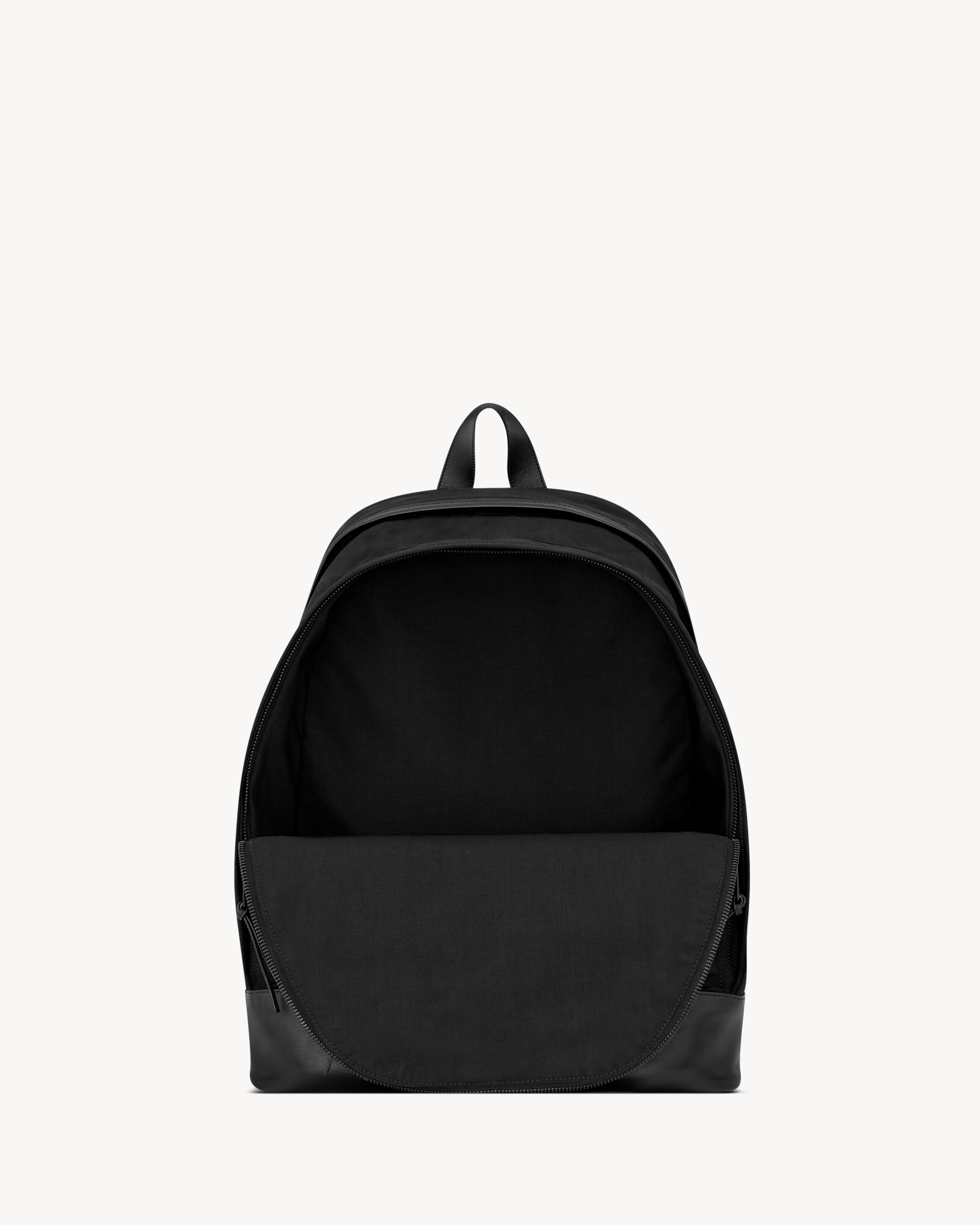 CITY backpack in nylon canvas and leather