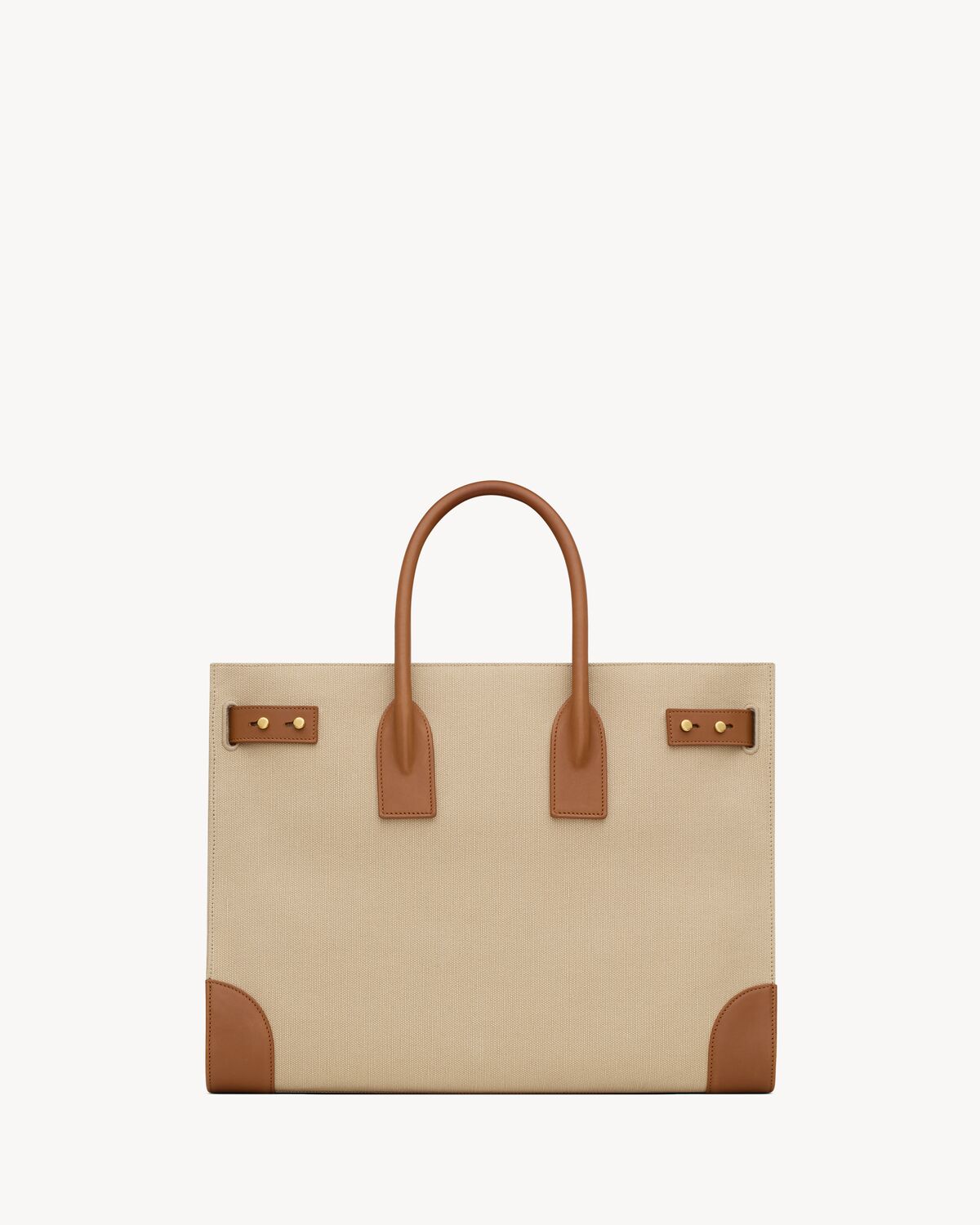 SAC DE JOUR thin large in canvas and vegetable-tanned leather