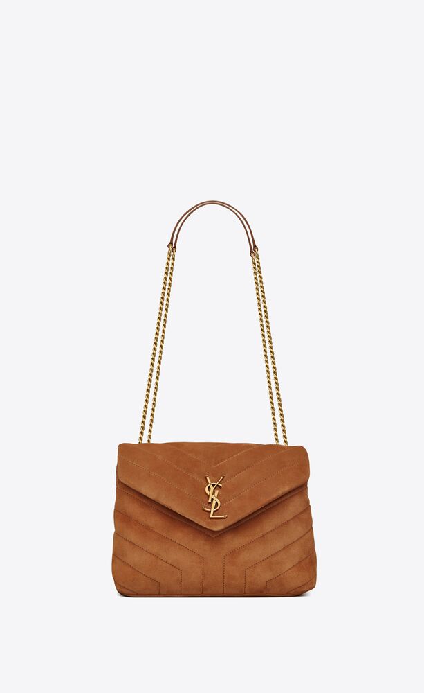 Collége monogramme handbag Saint Laurent Brown in Suede - 28091473