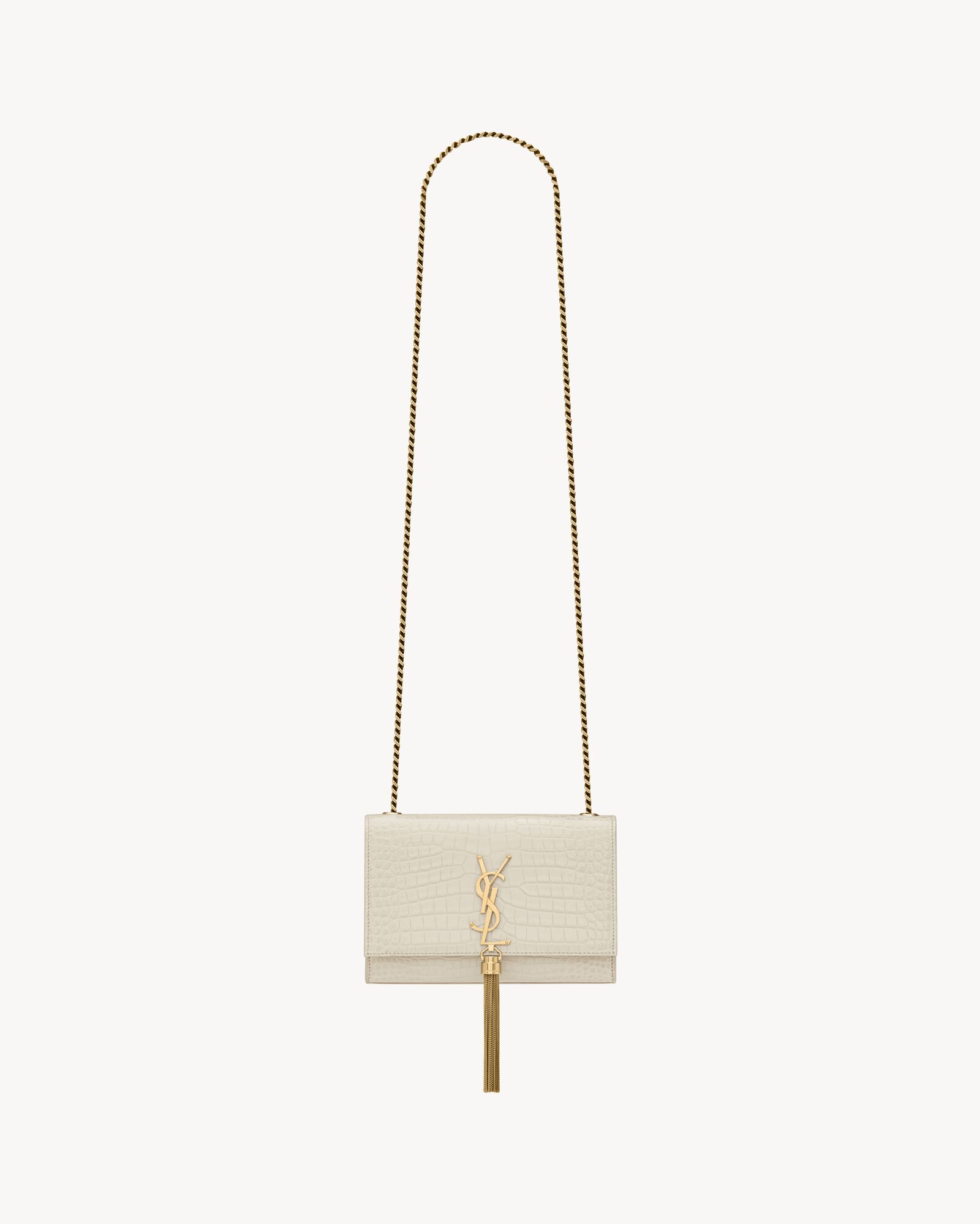 KATE SMALL TASSEL IN CROCODILE-EMBOSSED LEATHER | Saint Laurent