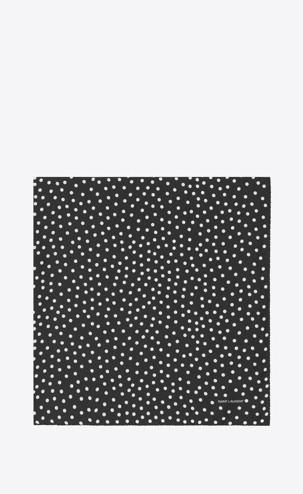 dotted square scarf in silk twill