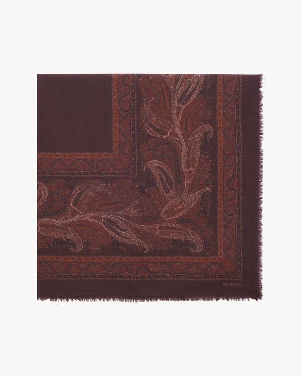 square scarf in paisley cashmere twill | Saint Laurent | YSL US