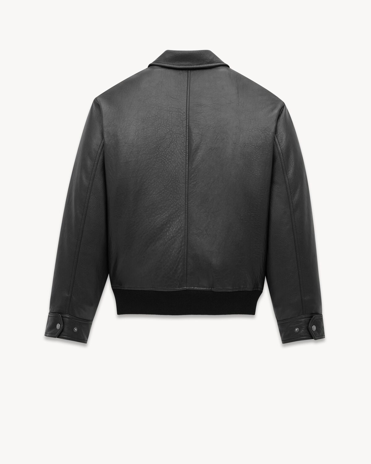 bomber jacket in grained lambskin