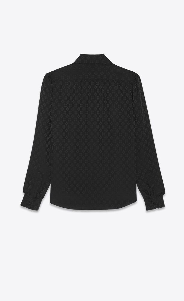 Shirt in matte and shiny silk | Saint Laurent | YSL.com