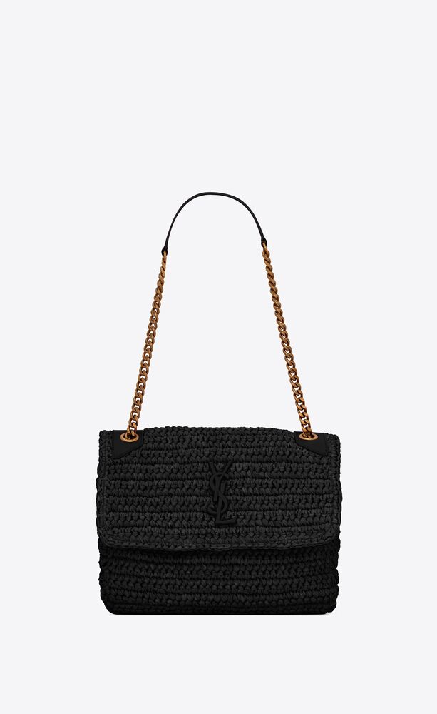 Medium niki raffia shoulder bag - Saint Laurent - Women