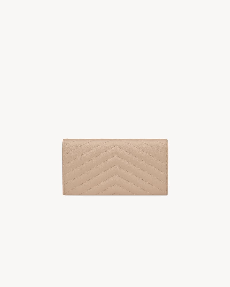 CASSANDRE MATELASSÉ LARGE FLAP WALLET IN GRAIN DE POUDRE LEATHER