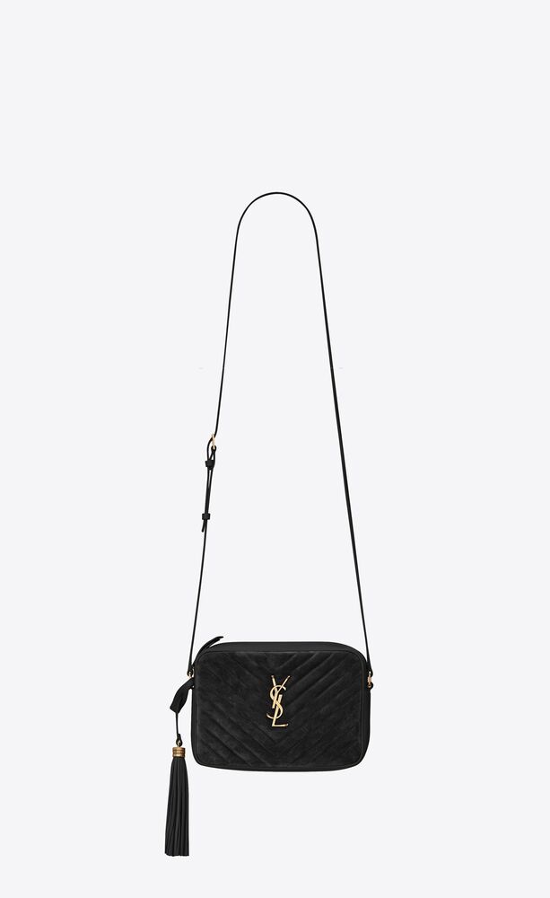 Lou Camera Leather Crossbody Bag in Black - Saint Laurent