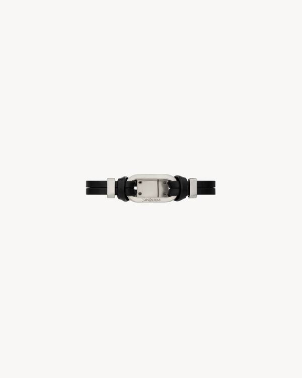 【Saint Laurent】オーバルリング ブレスレット（レザー） Small-820585AAEKP1000_A.jpg?v=2