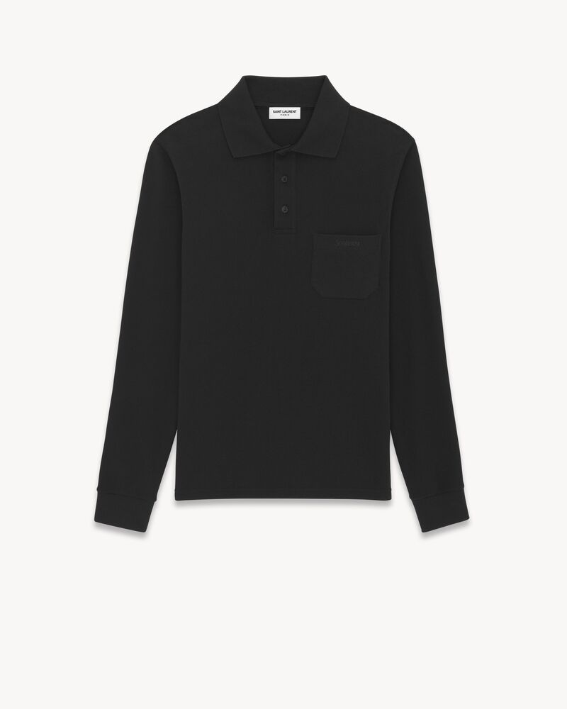 polo saint laurent en piqué de coton