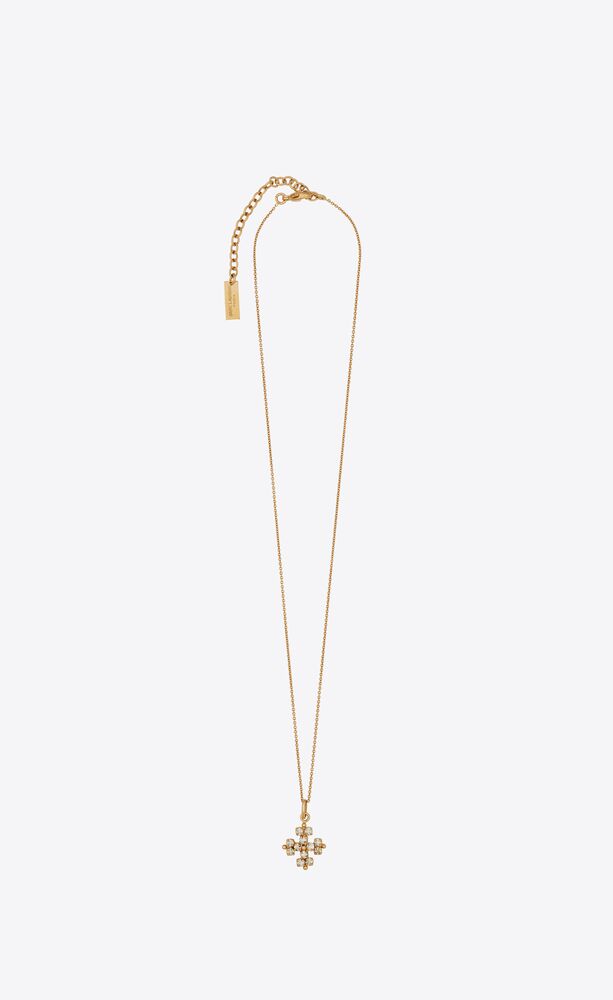 ysl logo necklace gold