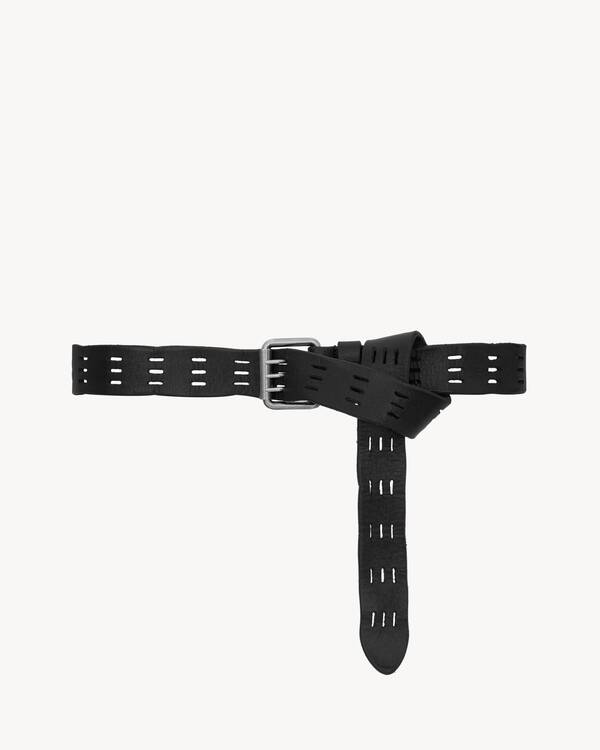 motorcycle belt in leather | Saint Laurent | YSL US