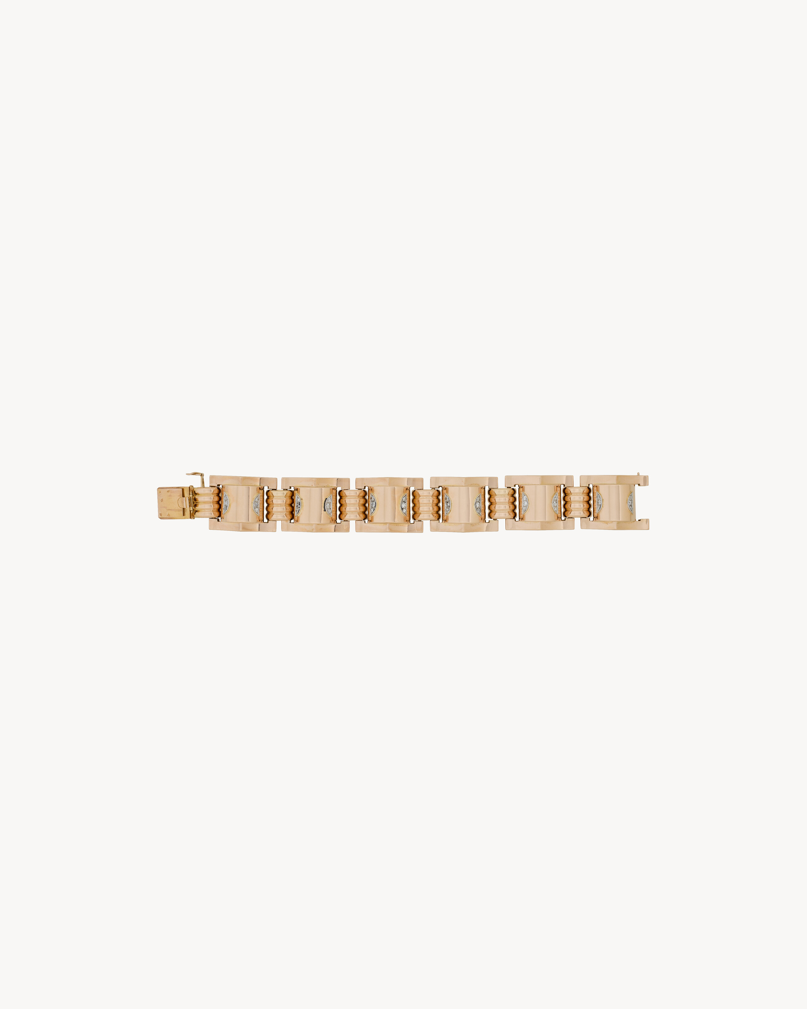 Vintage bracelet in yellow gold and diamonds