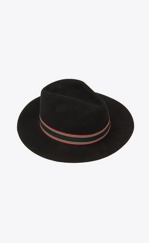 straw panama hat with contrasting striped canvas ribbon