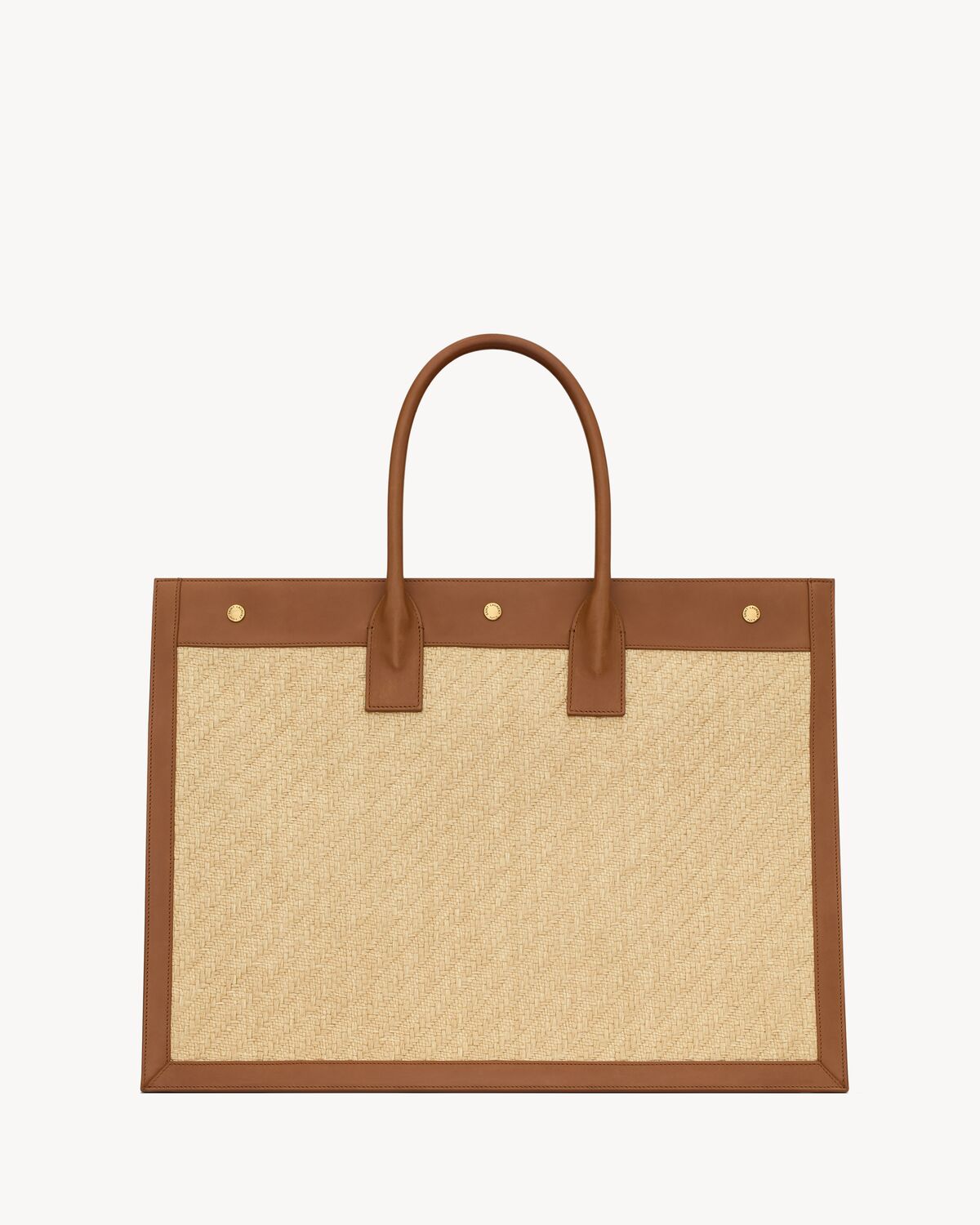 rive gauche in embroidered raffia and vegetable-tanned leather