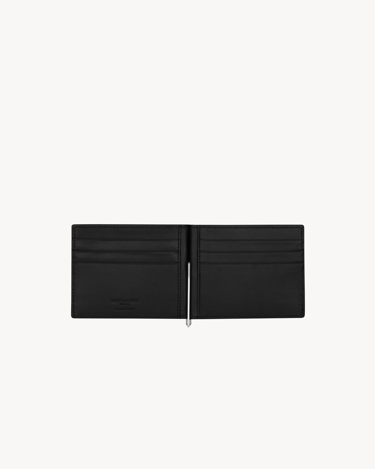 Saint Laurent Paris Bill clip wallet in CROCODILE-EMBOSSED leather