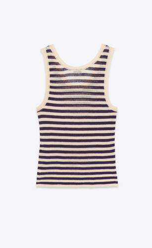 black and white striped sleeveless shirt