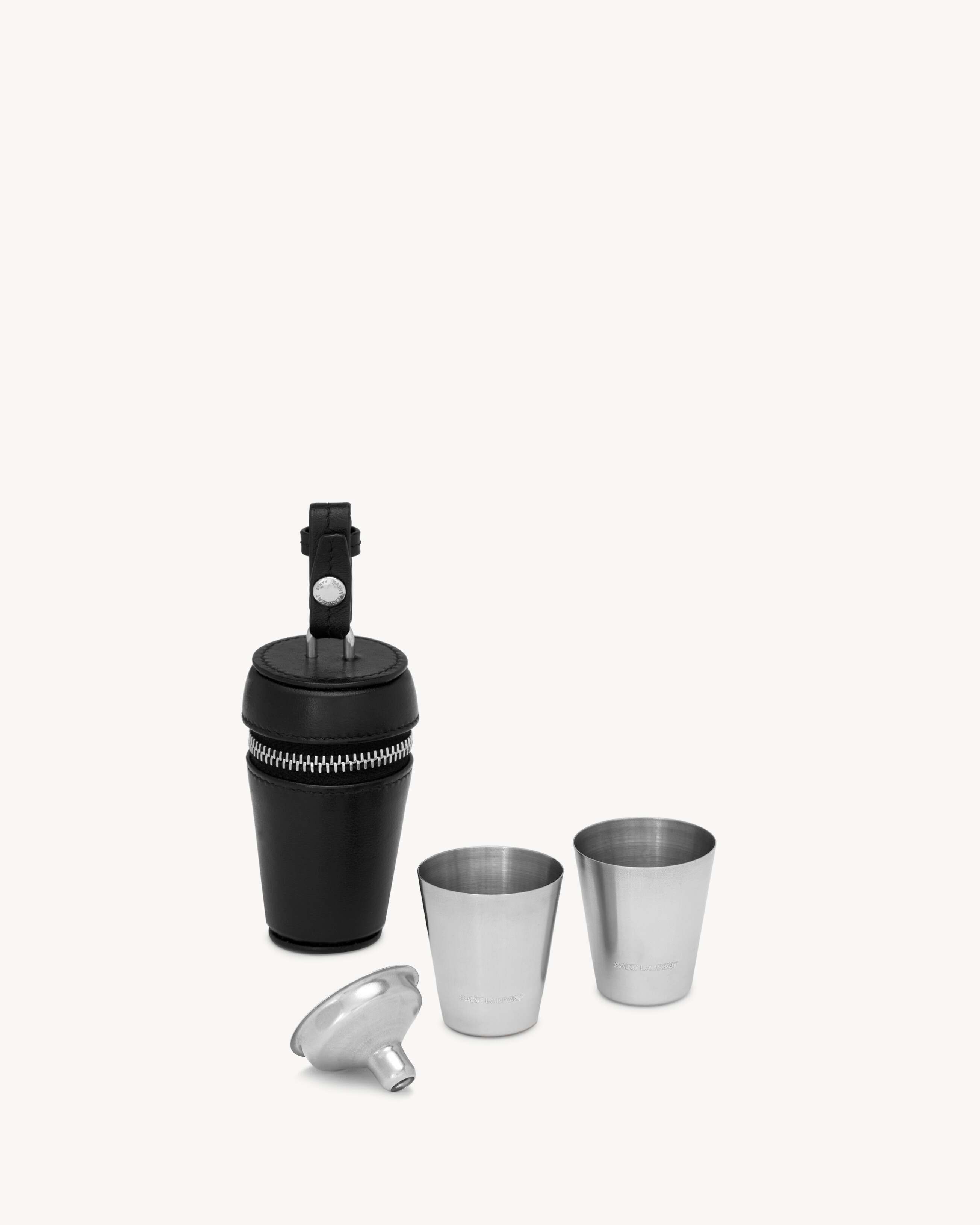 Saint Laurent Flask in Metal and leather