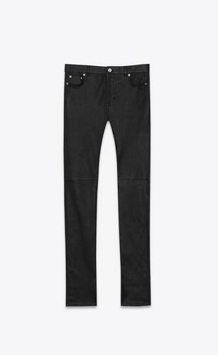 jean skinny taille basse en cuir