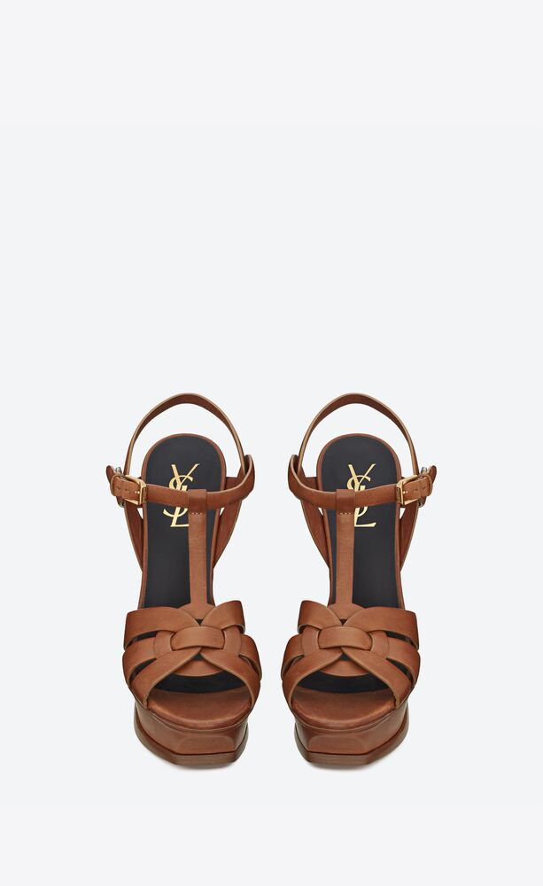TRIBUTE platform sandals in smooth leather | Saint Laurent | YSL.com