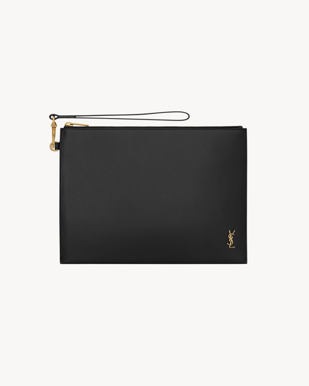 생로랑 유광 가죽 소재의 작은 카산드라 지퍼 태블릿 홀더 68382702G0W1000