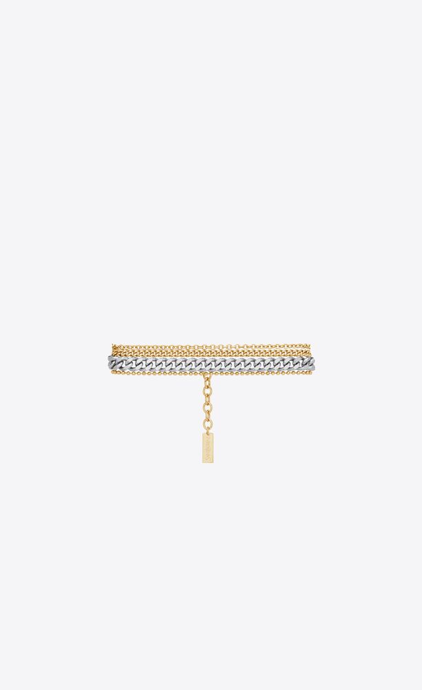multi-chain bracelet in 18k yellow gold and 18k grey gold