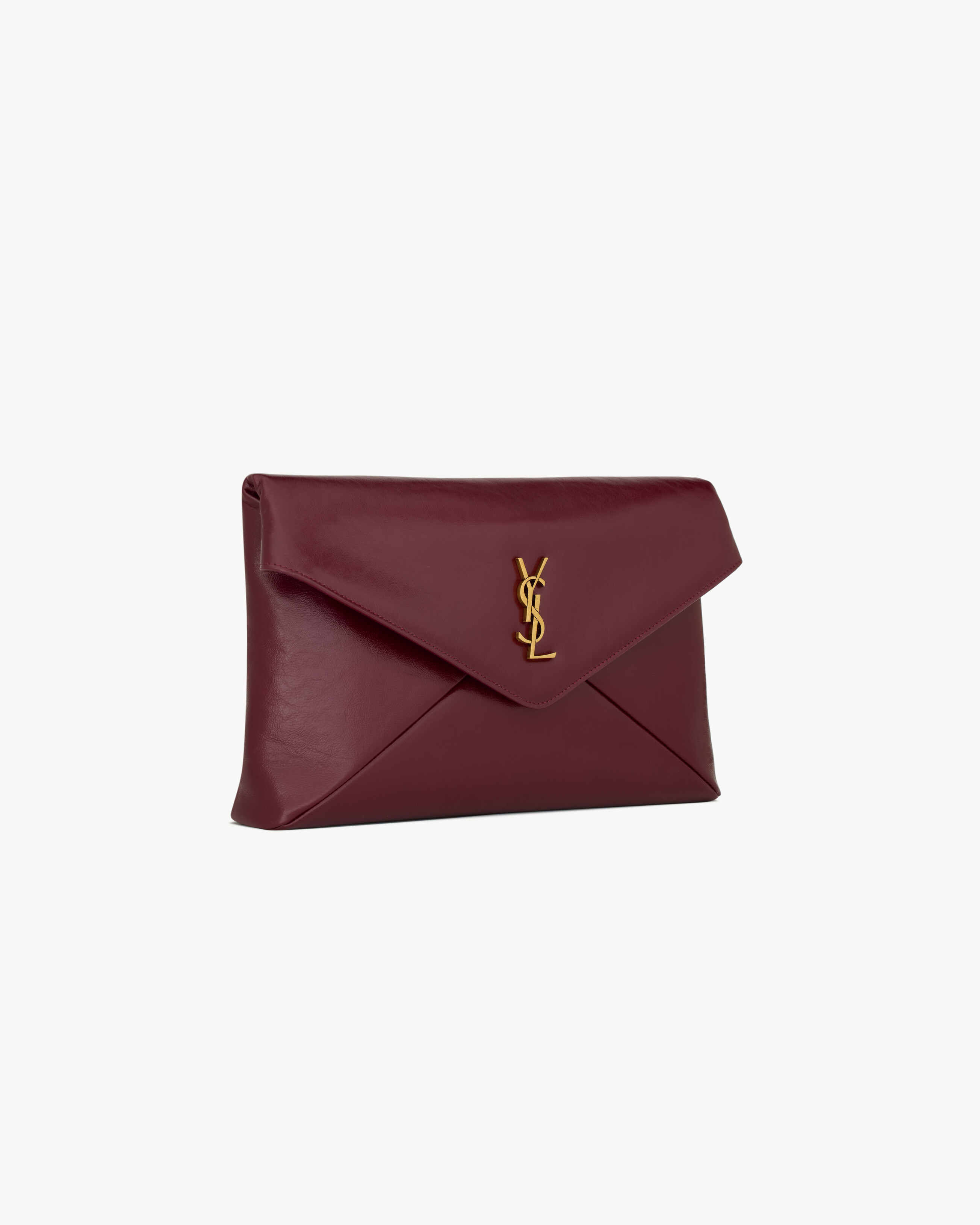 CASSANDRE large envelope pouch in shiny leather
