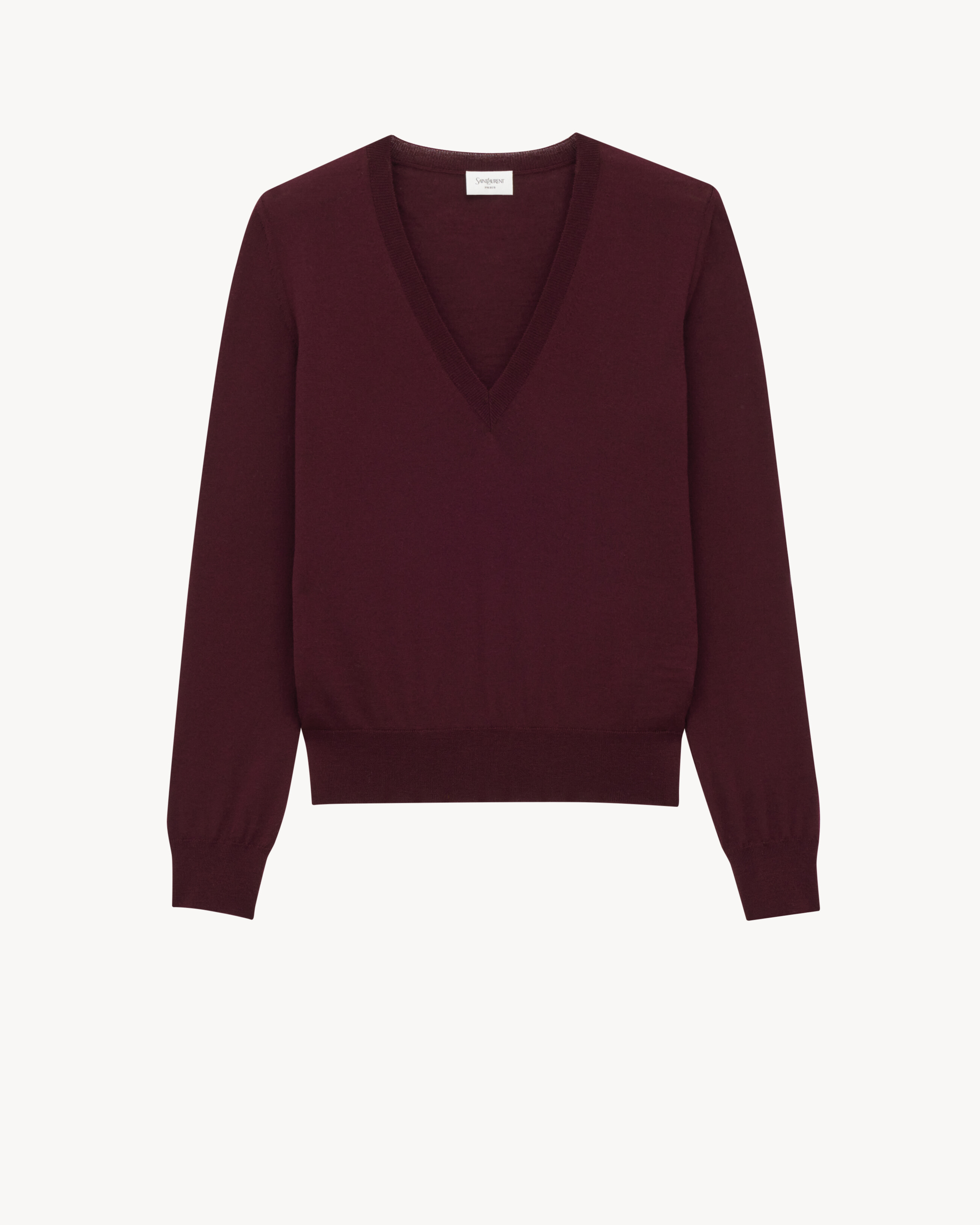 V-neck sweater in wool Saint Laurent YSL DK - Main Image