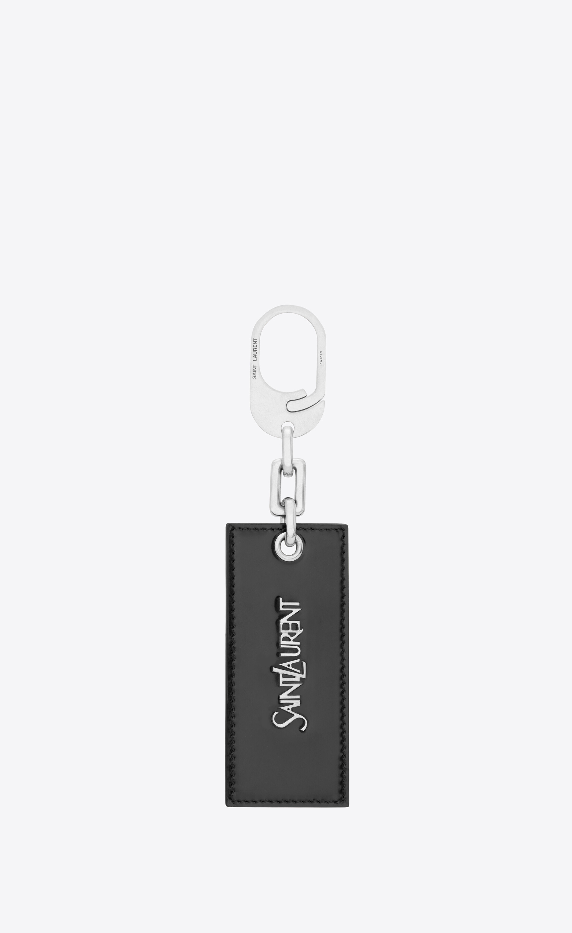 YSL Leather Keychain in Black - Saint Laurent