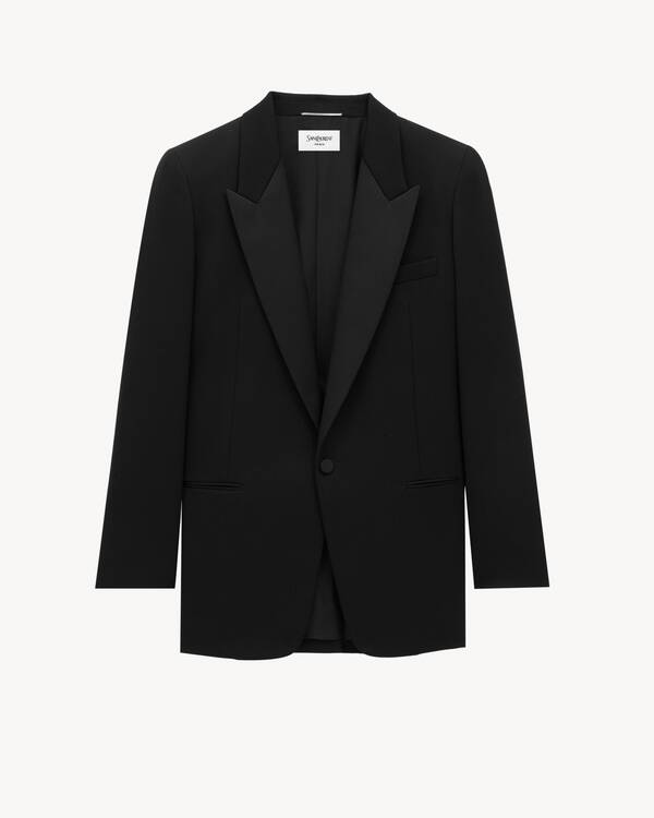 tuxedo jacket in grain de poudre | Saint Laurent | YSL LU