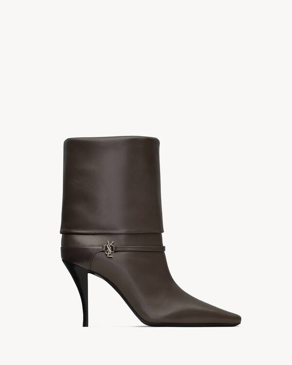 ＊SAINT LAURENT＊KIKI ANKLE BOOTS 関税/送料込 Saint Laurent YSL Kiki Zip Black Leather Pointed Toe Ankle