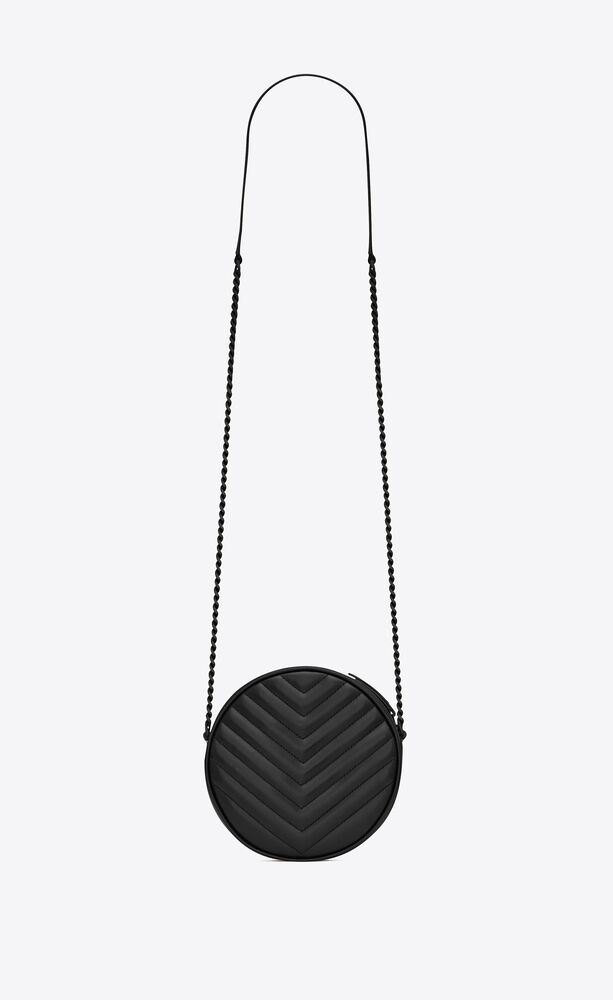 Vinyle Round Camera Bag In Chevron Quilted Smooth Leather Saint Laurent Lithuania Ysl Com