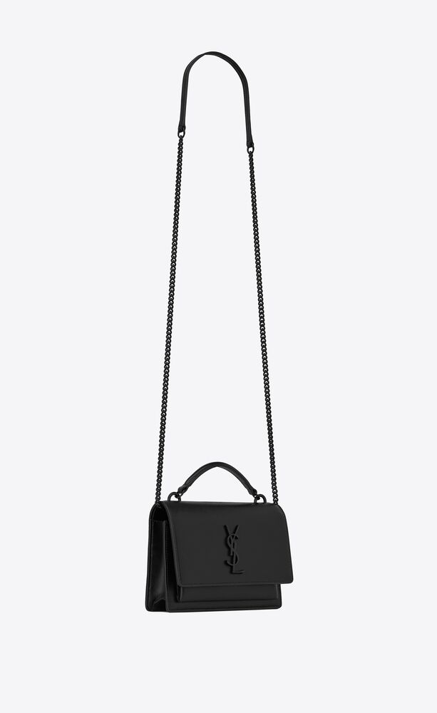 Saint Laurent, Bags, Saint Laurent Sunset Chain Wallet Smooth Leather  Dark Beige