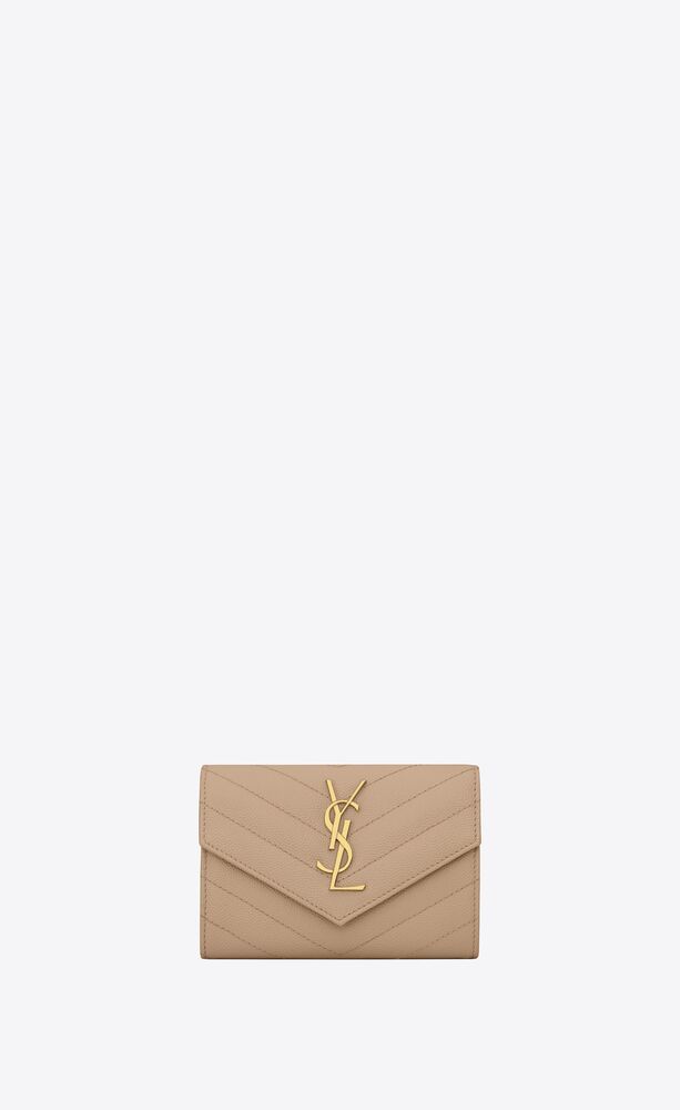 kleines cassandre envelope matelassé-portemonnaie aus leder mit grain-de-poudre origami