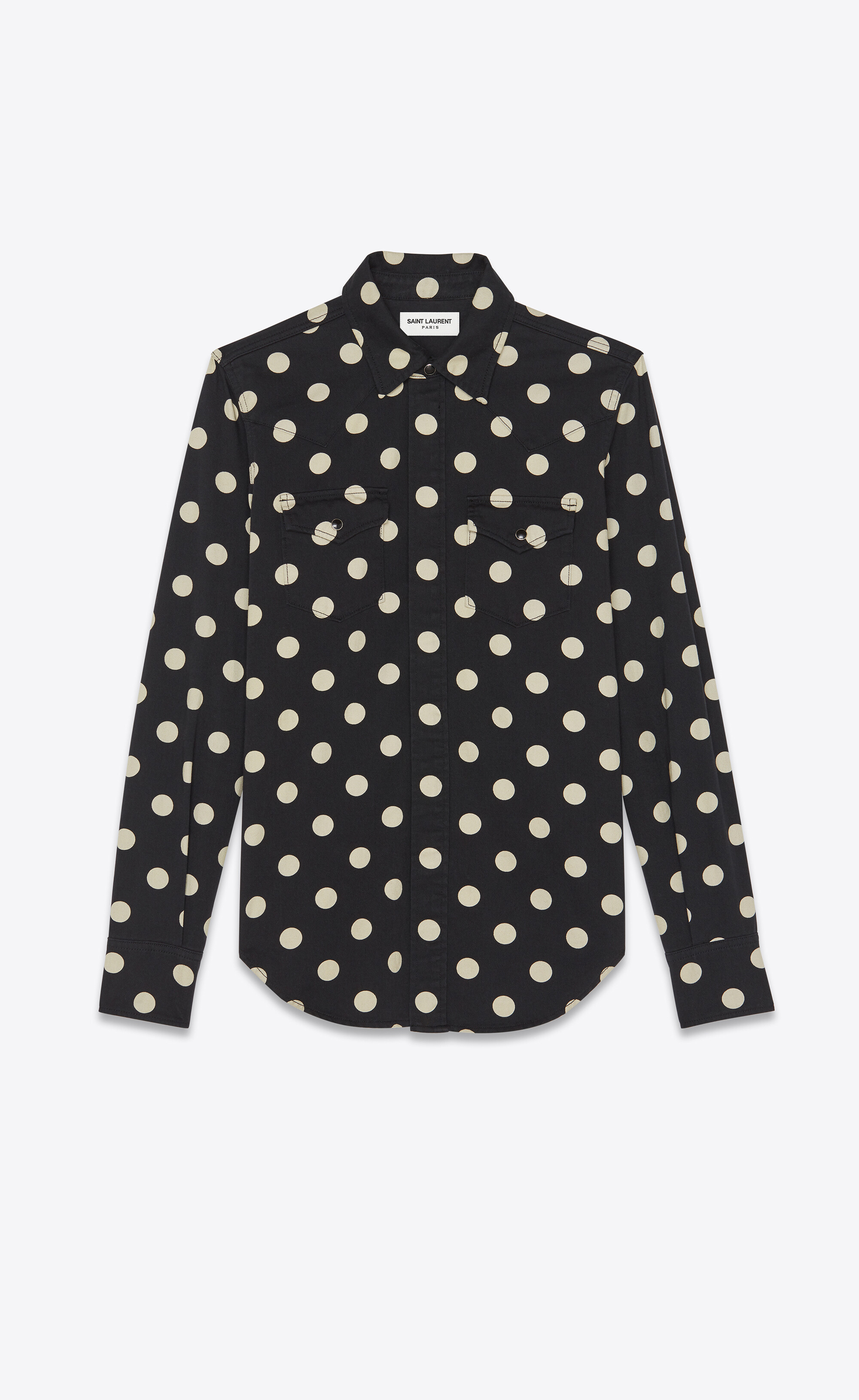 saint laurent polka dot shirt