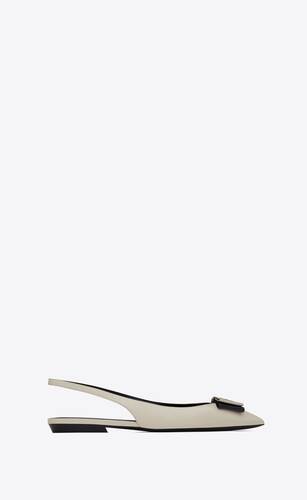 ANAÏS slingback flats in smooth and patent leather, Saint Laurent