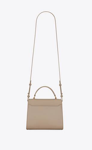 CASSANDRA Mini top handle bag in crocodile-embossed shiny leather, Saint  Laurent